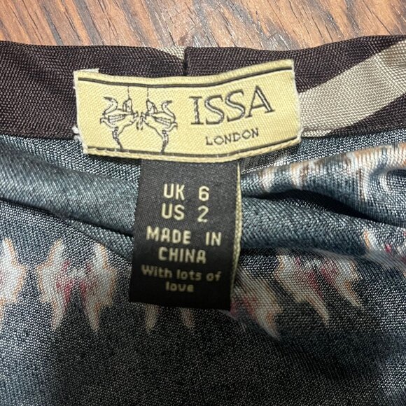 ISSA LONDON Silk Knee Length Dress Size 2 - Picture 8 of 8